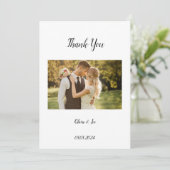Moderne foto trouwkaart om de datum te reserveren bedankkaart (Staand voorkant)