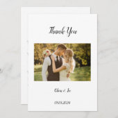 Moderne foto trouwkaart om de datum te reserveren bedankkaart (Voorkant / Achterkant)