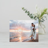 Moderne foto trouwkaart 'Save the Date' Folie Uitnodiging Briefkaart (Staand Voorkant)