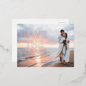 Moderne foto trouwkaart 'Save the Date' Folie Uitnodiging Briefkaart (Voorkant / Achterkant)