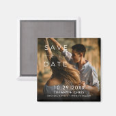 Moderne foto trouwkaart Save the Date Magneet (Voorkant / Achterkant)