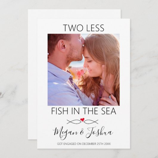 Moderne foto | Twee minder vissen in het Verloving Aankondiging (Voorkant / Achterkant)