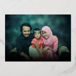 Moderne foto Typografie Eid Mubarak Folie Feestdagenkaart