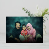 Moderne foto Typografie Eid Mubarak Folie Feestdagenkaart (Staand Voorkant)