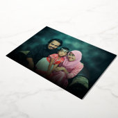 Moderne foto Typografie Eid Mubarak Folie Feestdagenkaart (Gedraaid)