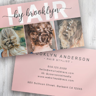Moderne foto Typografie Hair Stylist Visitekaartje