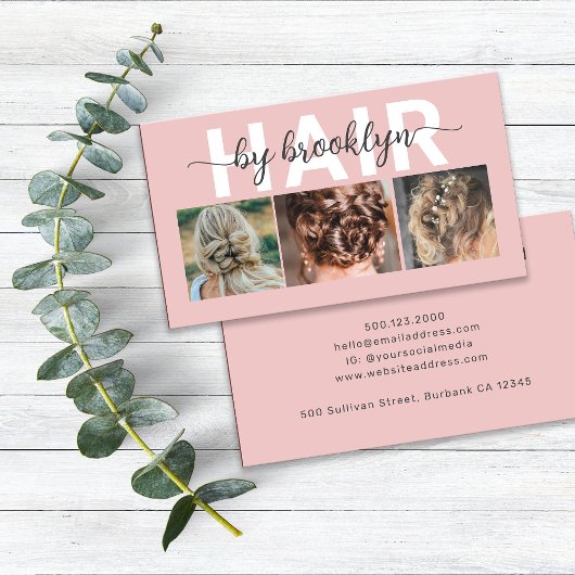 Moderne foto Typografie Hair Stylist Visitekaartje