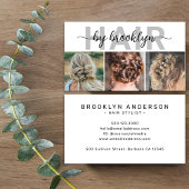 Moderne foto Typografie Hair Stylist Visitekaartje