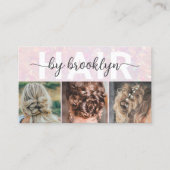 Moderne foto Typografie Hair Stylist Visitekaartje (Voorkant)