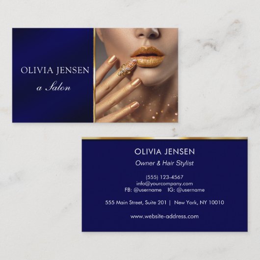 Moderne foto typografie make-up artiest visitekaartje (Voorkant / Achterkant)