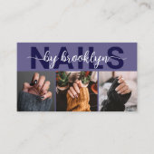 Moderne foto Typografie Nail Artist Visitekaartje (Voorkant)