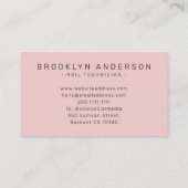 Moderne foto Typografie Nail Artist Visitekaartje (Achterkant)