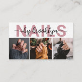 Moderne foto Typografie Nail Artist Visitekaartje (Voorkant)