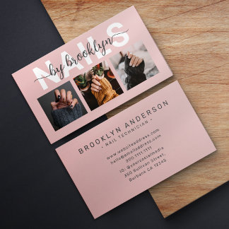 Moderne foto Typografie Nail Artist Visitekaartje
