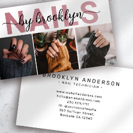 Moderne foto Typografie Nail Artist Visitekaartje