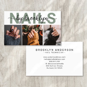 Moderne foto Typografie Nail Artist Visitekaartje