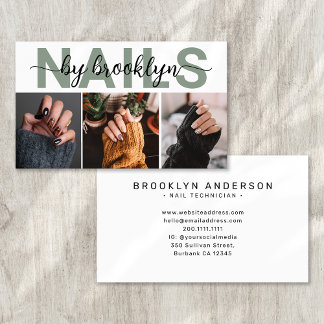 Moderne foto Typografie Nail Artist Visitekaartje