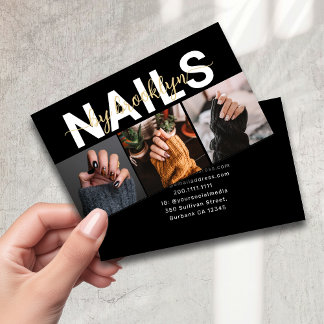 Moderne foto Typografie Nail Artist Visitekaartje