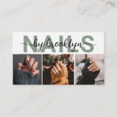 Moderne foto Typografie Nail Artist Visitekaartje (Voorkant)