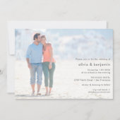 Moderne foto Typografie Overlay Stylish Wedding Kaart (Voorkant)