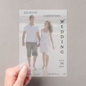 Moderne Foto-Typografie Strand Bruiloft Acryl Uitnodigingen (Insitu (Draagbaar))