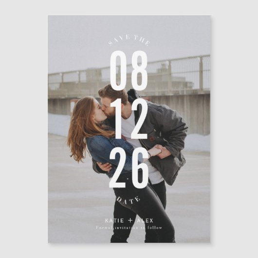 Moderne foto Typografie Weddenschap Opslaan Datum (Voorkant)