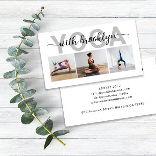 Moderne foto typografie Yoga Instructeur Visitekaartje