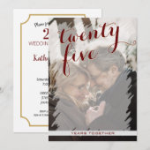 Moderne foto uitnodiging 25e trouwdag (Voorkant / Achterkant)