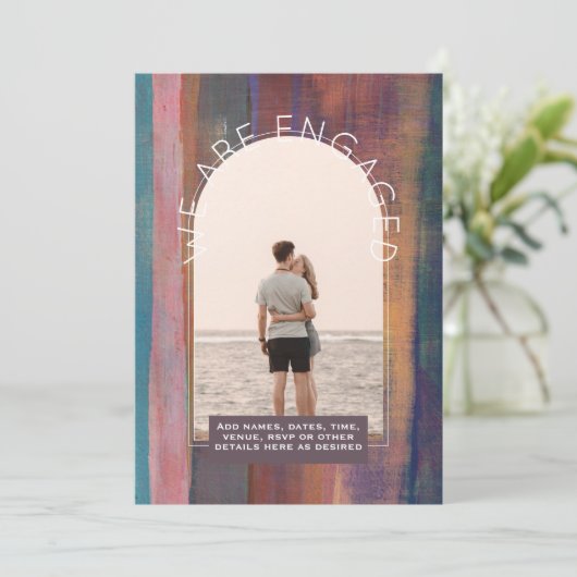 MODERNE FOTO UITNODIGING - Gemengde Kleuren (Staand voorkant)