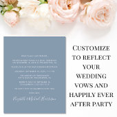 Moderne foto-usty Blue Wedding Reception Invite