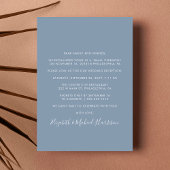 Moderne foto-usty Blue Wedding Reception Kaart