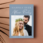 Moderne foto-usty Blue Wedding Reception Kaart