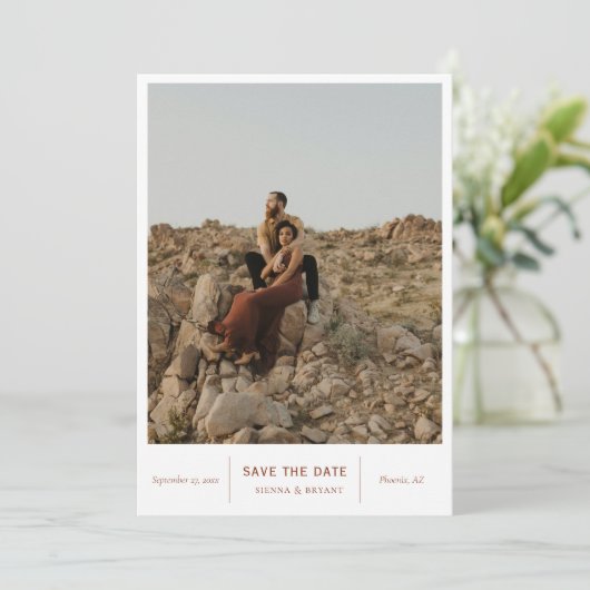 Moderne foto van afbeeldingen save the date (Staand voorkant)