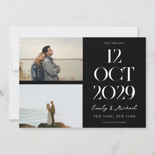 Moderne foto van afbeeldingen save the date (Voorkant)