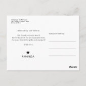 Moderne foto van afstuderen afstuderen bedankt briefkaart (Achterkant)