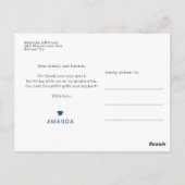 Moderne foto van afstuderen afstuderen bedankt pos briefkaart (Achterkant)