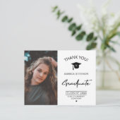 Moderne foto van afstuderen afstuderen bedankt pos briefkaart (Staand voorkant)