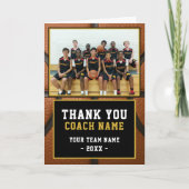 Moderne foto van basketbalteamcoach bedankkaart (Voorkant)