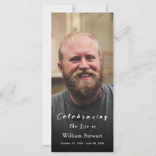 Moderne foto van begrafenis | Memorial Prayer Kaar (Voorkant)