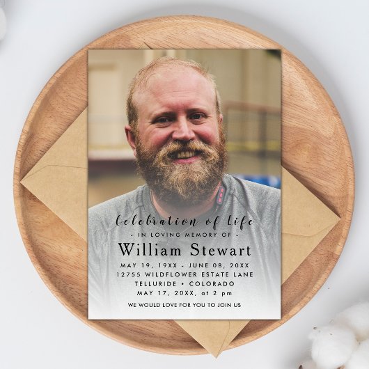 Moderne foto van begrafenis | Viering van het leve Kaart