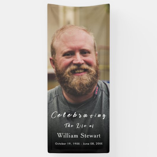 Moderne foto van begrafenis | Viering van het leve Spandoek (Verticaal)