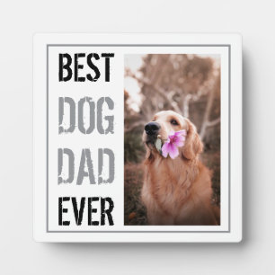 Moderne foto van beste hond papa ooit zwart-wit fotoplaat