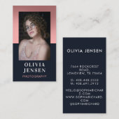 Moderne foto van Blush & Navy Professional Visitekaartje (Voorkant / Achterkant)