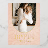 Moderne foto van botanische Arch Joyful Folie Feestdagen Briefkaart (Voorkant)