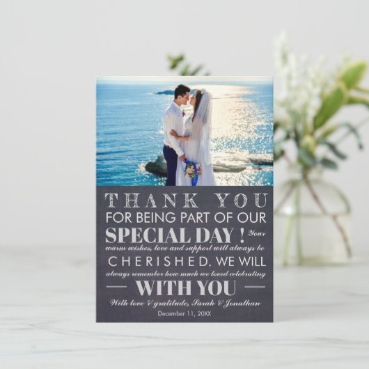 Moderne foto van Chalkboard Weddenschap Hartelijk  Kaart (Staand voorkant)