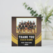 Moderne foto van coach van basketbalteam bedankkaart (Staand voorkant)