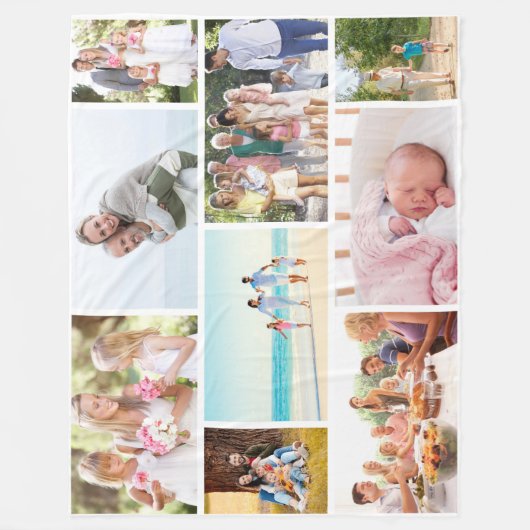 Moderne foto van collage Masonry Style White Fleece Deken (Voorkant)