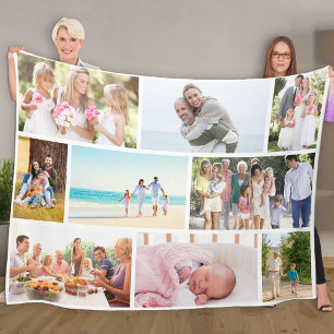 Moderne foto van collage Masonry Style White Fleece Deken
