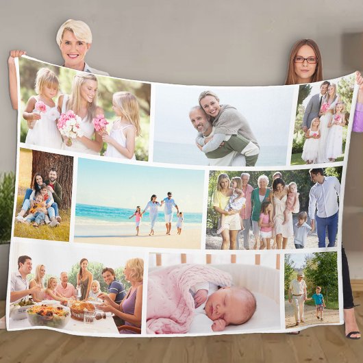 Moderne foto van collage Masonry Style White Fleece Deken