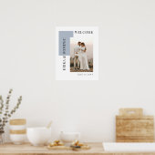 Moderne foto van Dusty Blue Welcome Weddenschap Poster (Keuken)